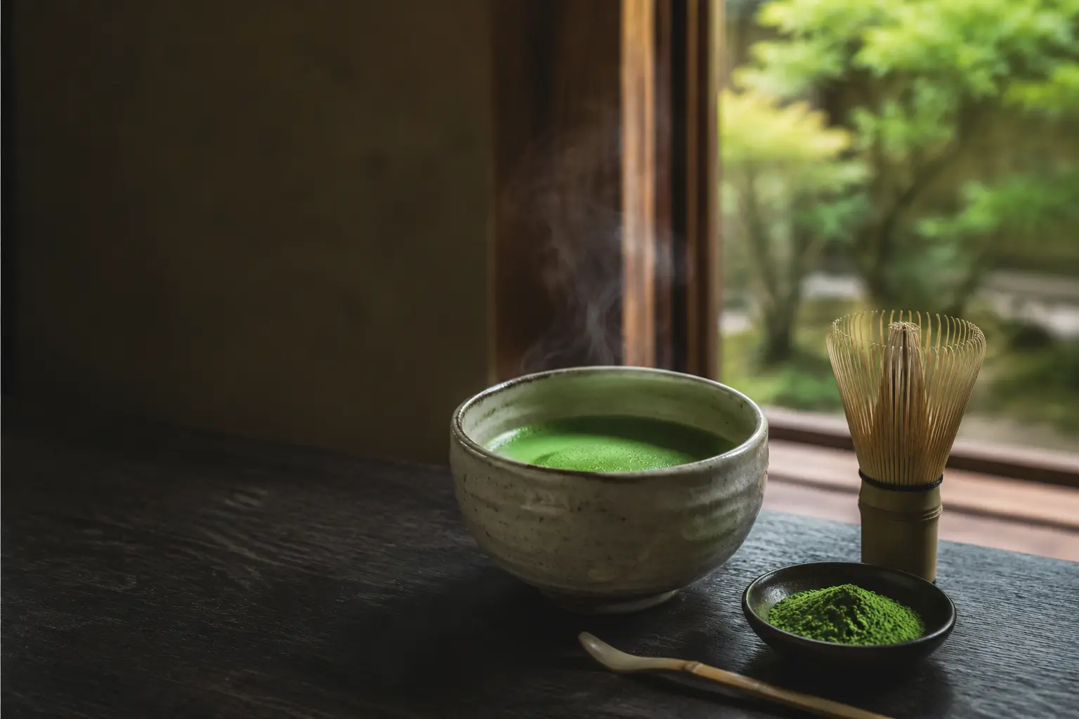 茶室で抹茶を点てる所作